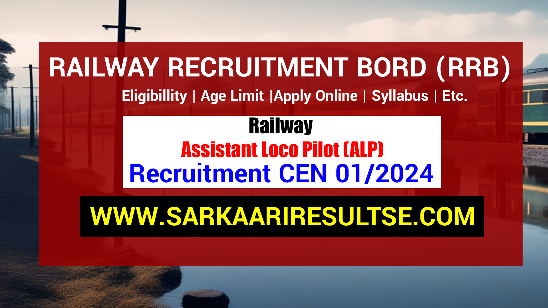 Railway Recruitment Board Assistant Loco Pilot ALP CEN 012024 Online